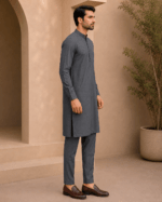 Charcoal Grey Royal Air Summer Khaddar – Premium Unstitched Men’s Fabric - Image 3
