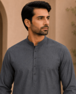 Charcoal Grey Royal Air Summer Khaddar – Premium Unstitched Men’s Fabric - Image 2