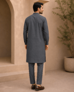 Charcoal Grey Royal Air Summer Khaddar – Premium Unstitched Men’s Fabric - Image 4