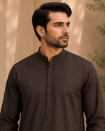 Deep Brown Royal Air Summer Khaddar – Premium Unstitched Men’s Fabric - Image 2