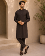 Deep Brown Royal Air Summer Khaddar – Premium Unstitched Men’s Fabric