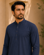 Midnight Navy Royal Air Summer Khaddar – Premium Unstitched Men’s Fabric - Image 2