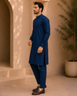 Deep Navy Blue Royal Air Summer Khaddar – Premium Unstitched Men’s Fabric - Image 3