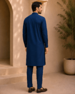 Deep Navy Blue Royal Air Summer Khaddar – Premium Unstitched Men’s Fabric - Image 4