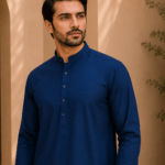 Deep Navy Blue Royal Air Summer Khaddar – Premium Unstitched Men’s Fabric