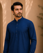 Deep Navy Blue Royal Air Summer Khaddar – Premium Unstitched Men’s Fabric