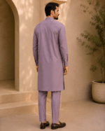 Dusty Mauve Blue Royal Air Summer Khaddar – Premium Unstitched Men’s Fabric - Image 4