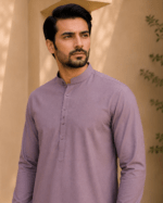 Dusty Mauve Blue Royal Air Summer Khaddar – Premium Unstitched Men’s Fabric - Image 2