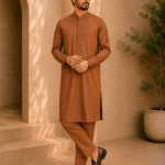 Cinnamon Brown Royal Air Summer Khaddar – Premium Unstitched Men’s Fabric