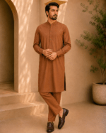 Cinnamon Brown Royal Air Summer Khaddar – Premium Unstitched Men’s Fabric