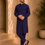 Deep Indigo Royal Air Summer Khaddar – Premium Unstitched Men’s Fabric
