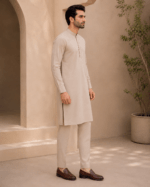 Cool Beige Royal Air Summer Khaddar – Premium Unstitched Men's Fabric - Image 2
