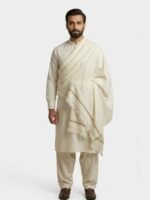 Creamy - Kashmiri Pure Wool Shawl - Light Weight Winter Collection